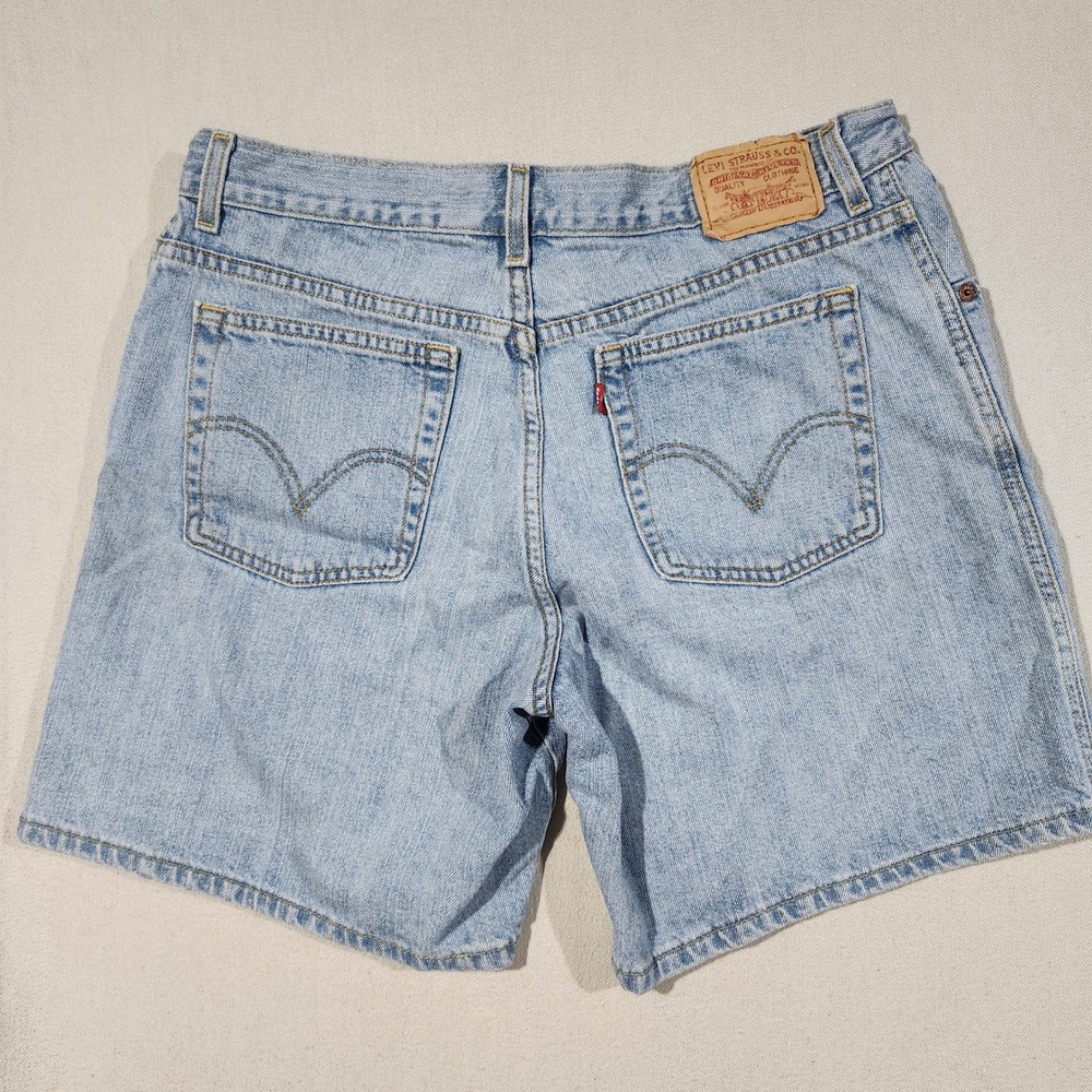 VTG Levis 550 Relaxed Fit Denim Shorts Light Wash Blue Women 14 Jorts Classic